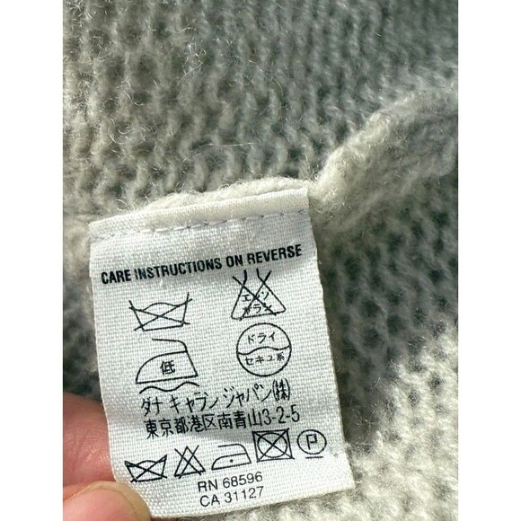 DKNY Pure 100% Cashmere Sweater Heather Gray Size S Cowl Neck Classic Boxy 199 - Picture 3 of 7